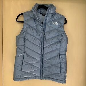 North Face 550 Metallic Blue Puffer Vest
